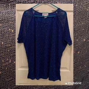 cathy daniels blue net and sparkle top 3x